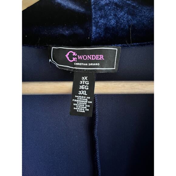 Christian Siriano Blue Velvet Jumpsuit - Picture 5 of 6